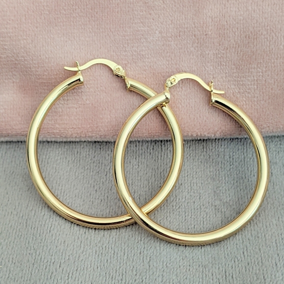 Jewelry - Hoop Earrings Real 14K Gold Filled 50mm Classic Hoop Tarnish Free